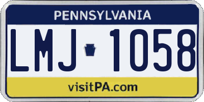 PA license plate LMJ1058