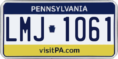 PA license plate LMJ1061