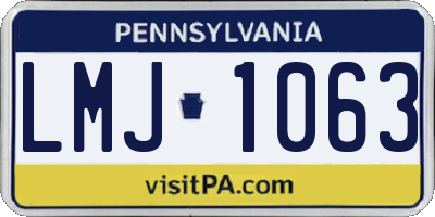 PA license plate LMJ1063
