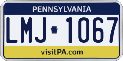 PA license plate LMJ1067