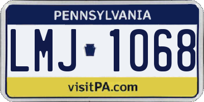 PA license plate LMJ1068