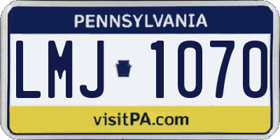 PA license plate LMJ1070