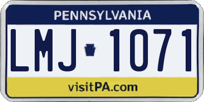 PA license plate LMJ1071
