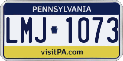 PA license plate LMJ1073