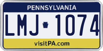 PA license plate LMJ1074