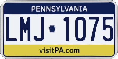 PA license plate LMJ1075