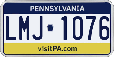 PA license plate LMJ1076