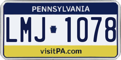 PA license plate LMJ1078