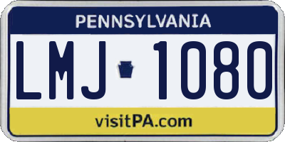 PA license plate LMJ1080