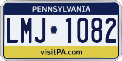PA license plate LMJ1082