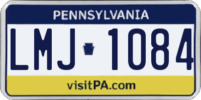 PA license plate LMJ1084