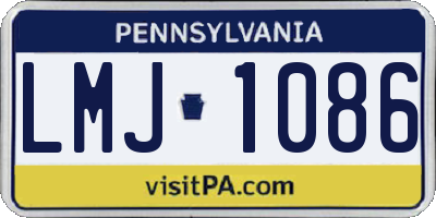 PA license plate LMJ1086