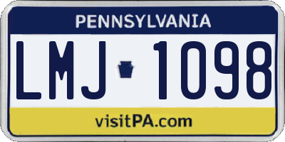 PA license plate LMJ1098