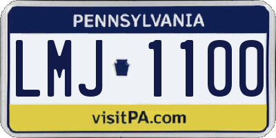 PA license plate LMJ1100