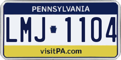 PA license plate LMJ1104