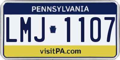 PA license plate LMJ1107