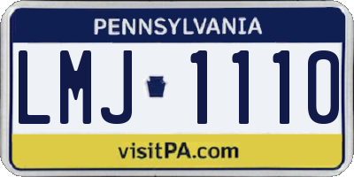 PA license plate LMJ1110