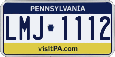 PA license plate LMJ1112