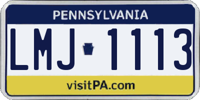 PA license plate LMJ1113