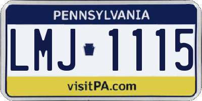PA license plate LMJ1115