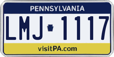 PA license plate LMJ1117