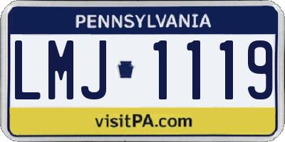 PA license plate LMJ1119