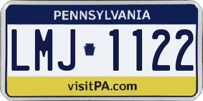 PA license plate LMJ1122