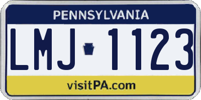 PA license plate LMJ1123