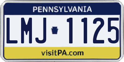PA license plate LMJ1125