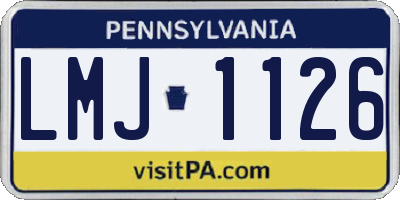 PA license plate LMJ1126