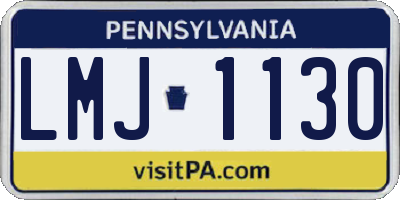 PA license plate LMJ1130