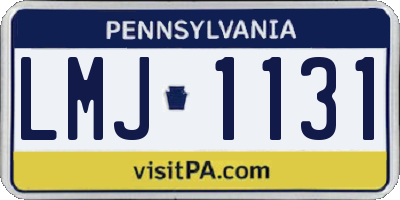 PA license plate LMJ1131