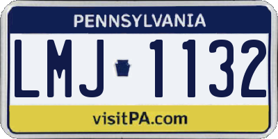 PA license plate LMJ1132
