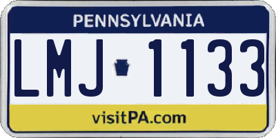 PA license plate LMJ1133