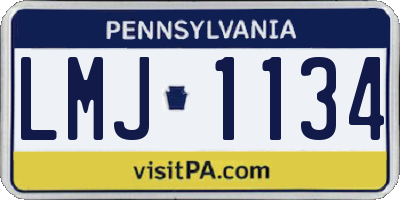 PA license plate LMJ1134