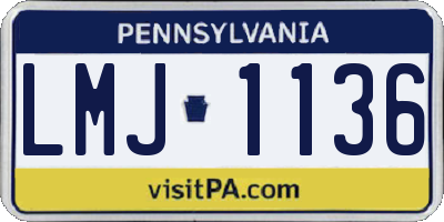 PA license plate LMJ1136