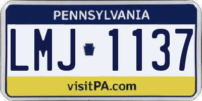 PA license plate LMJ1137