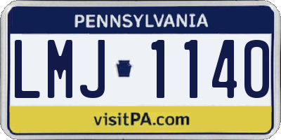 PA license plate LMJ1140