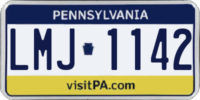 PA license plate LMJ1142