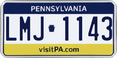 PA license plate LMJ1143