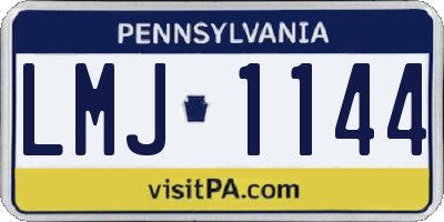 PA license plate LMJ1144