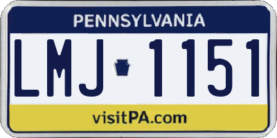PA license plate LMJ1151