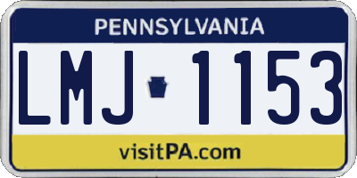 PA license plate LMJ1153