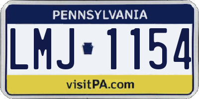 PA license plate LMJ1154