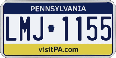PA license plate LMJ1155