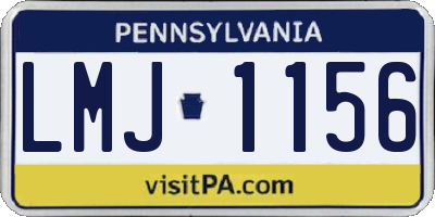 PA license plate LMJ1156
