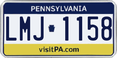PA license plate LMJ1158