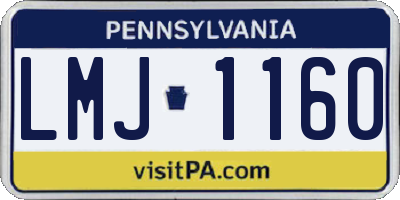 PA license plate LMJ1160