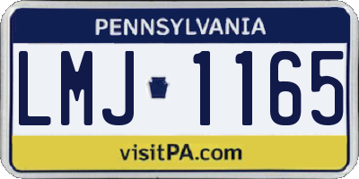 PA license plate LMJ1165
