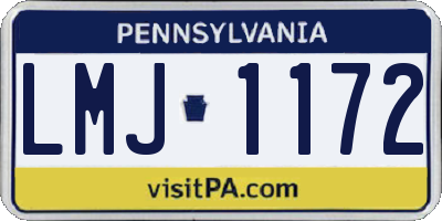 PA license plate LMJ1172